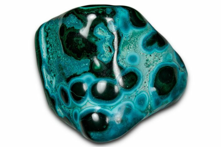 Vibrant Polished Malachite with Chrysocolla - DR Congo #336843